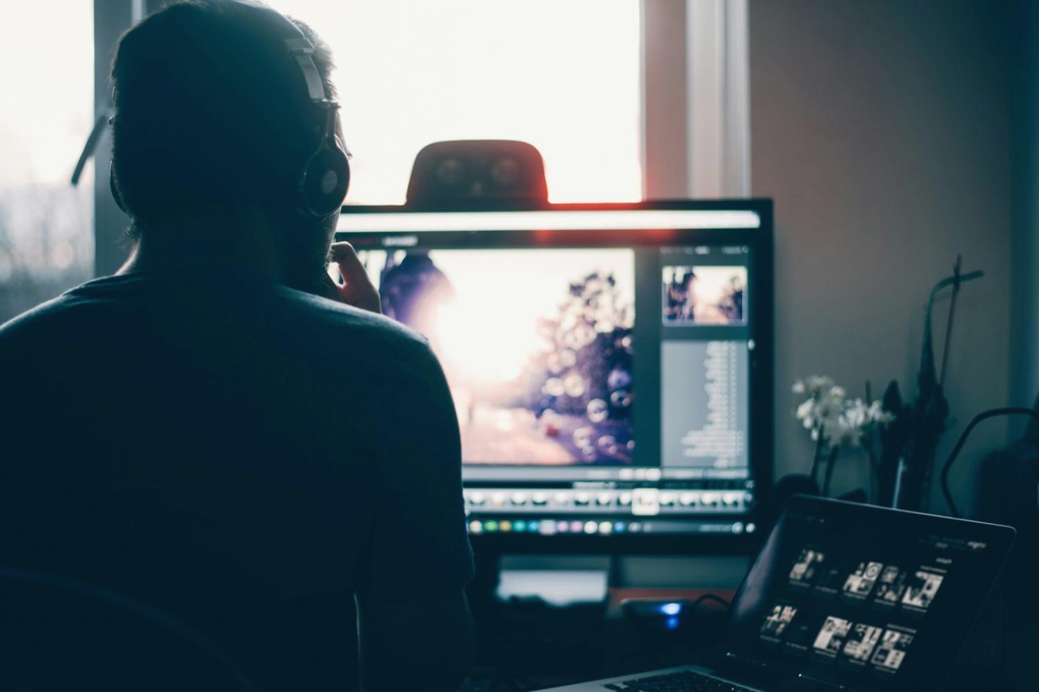 Detailansicht eines Video-Editing-Projekts in Bearbeitung